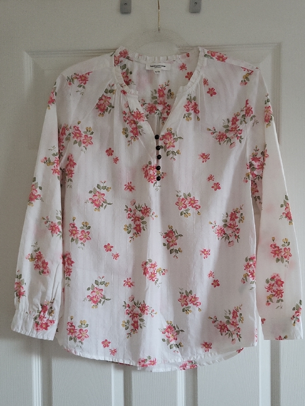 Beachlunchlounge Cotton Floral Blouse Tunic, XS